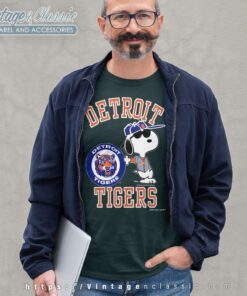 Snoopy Detroit Tigers 80s Baseball Long Sleeve Tee