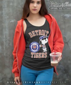 Snoopy Detroit Tigers 80s Baseball Tank Top Racerback