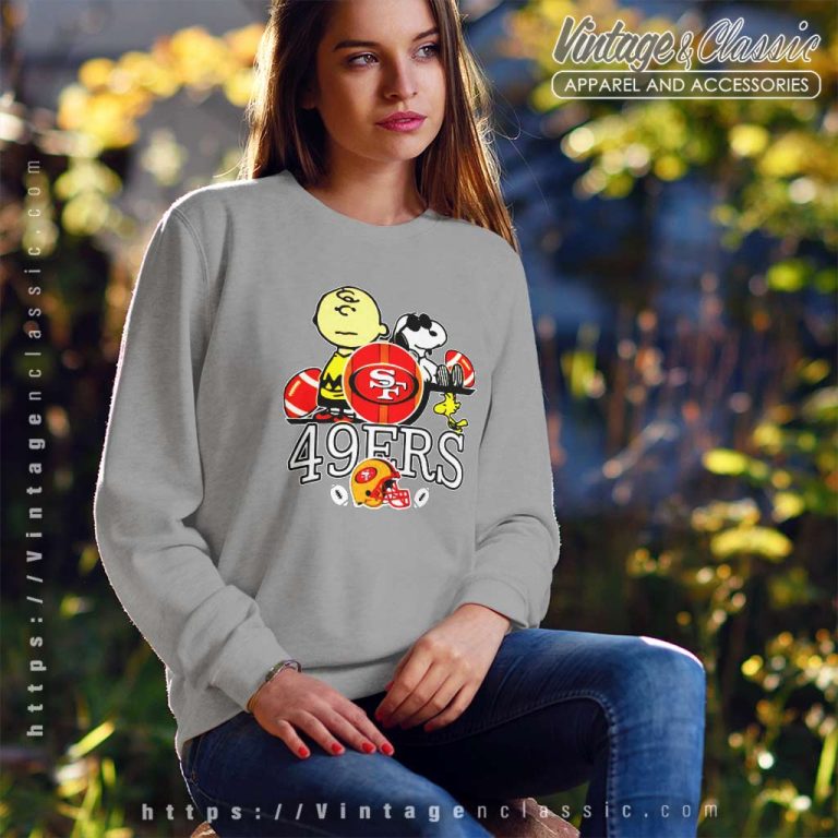 Snoopy Dog And Charlie 49ers Sweatshirt Snoopy Dog And Charlie 49ers Sweatshirt