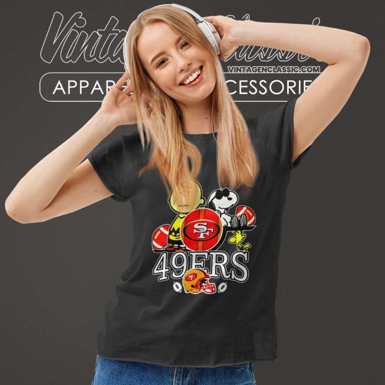 Snoopy Dog And Charlie 49ers Women TShirt Snoopy Dog And Charlie 49ers Women TShirt