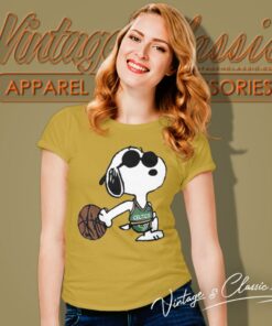 Snoopy Dog Boston Celtics Basketball Women T Shirt