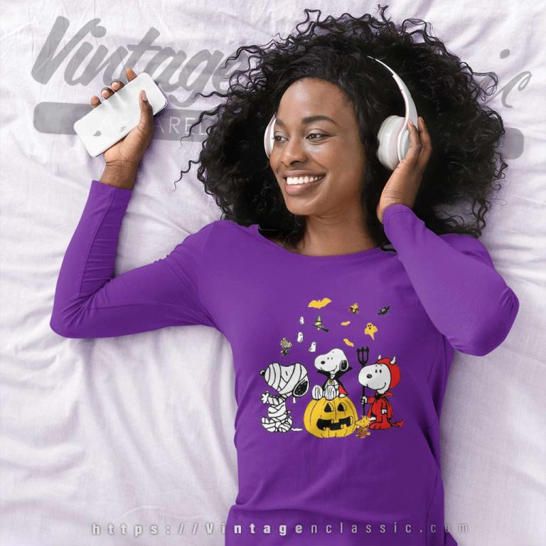 Snoopy Dog Halloween Peanuts Cartoon Long Sleeve Tee Snoopy Dog Halloween Peanuts Cartoon Long Sleeve Tee