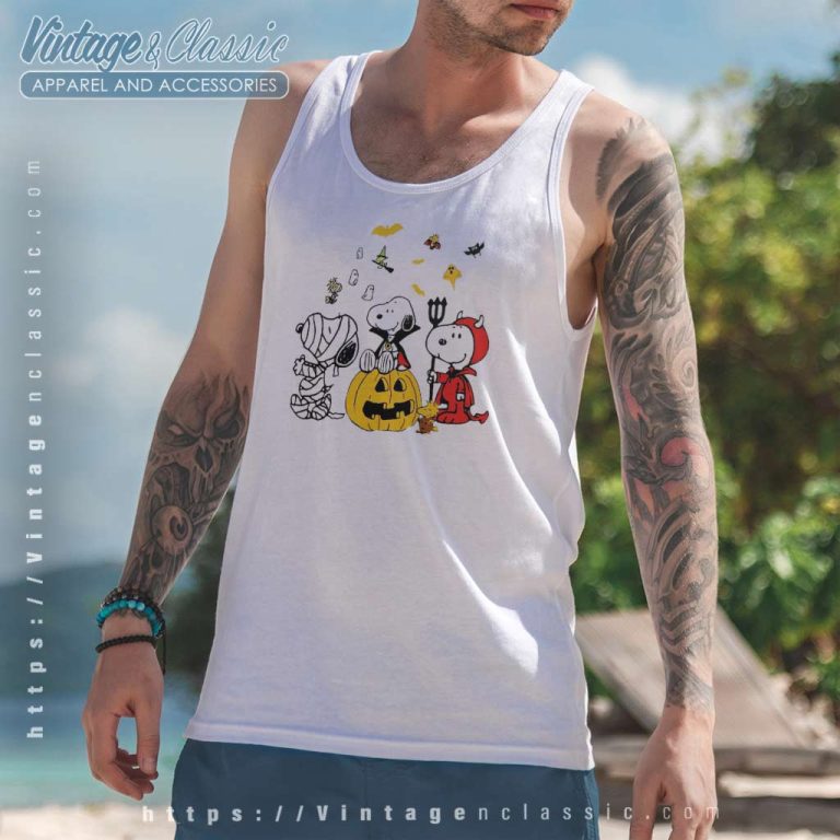 Snoopy Dog Halloween Peanuts Cartoon Tank Top Racerback Snoopy Dog Halloween Peanuts Cartoon Tank Top Racerback
