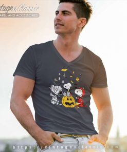 Snoopy Dog Halloween Peanuts Cartoon V Neck TShirt