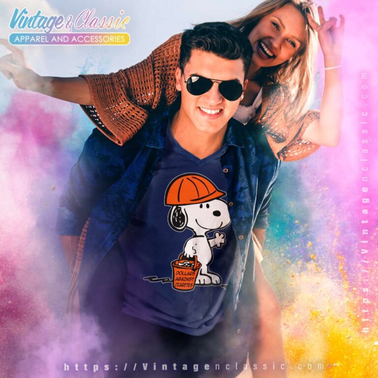 Snoopy Dollars Against Diabetes V Neck TShirt Snoopy Dollars Against Diabetes V Neck TShirt