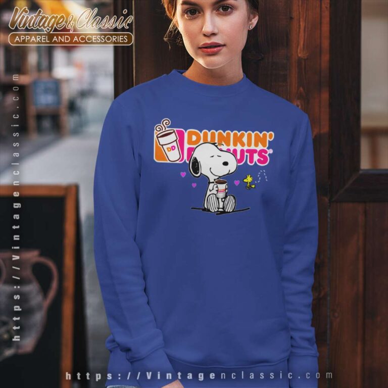Snoopy Drinking Dunkin Donut Sweatshirt Snoopy Drinking Dunkin Donut Sweatshirt