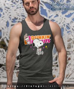 Snoopy Drinking Dunkin Donut Tank Top Racerback