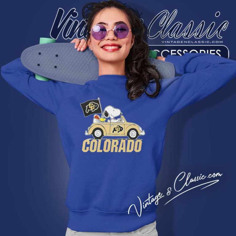 Snoopy Drive A Car Colorado Buffaloes Logo Sweatshirt Snoopy Drive A Car Colorado Buffaloes Logo Sweatshirt