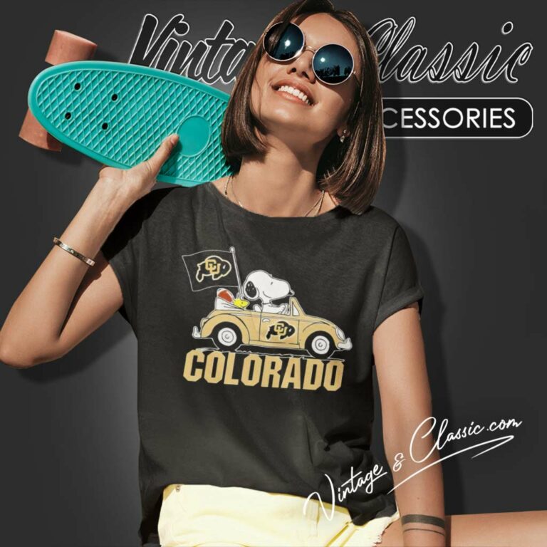 Snoopy Drive A Car Colorado Buffaloes Logo Women TShirt Snoopy Drive A Car Colorado Buffaloes Logo Women TShirt