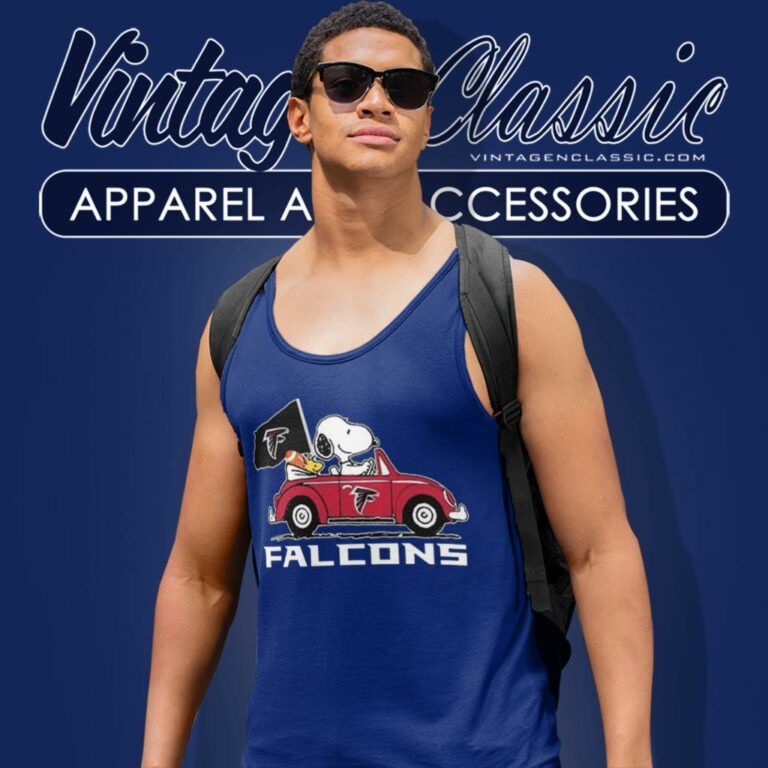 Snoopy Driving Car Atlanta Falcons Tank Top Racerback Snoopy Driving Car Atlanta Falcons Tank Top Racerback