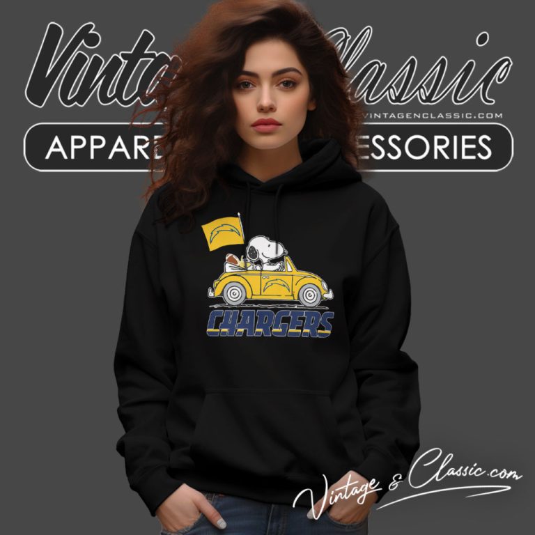 Snoopy Driving Car Los Angeles Chargers Hoodie 1 Snoopy Driving Car Los Angeles Chargers Hoodie 1