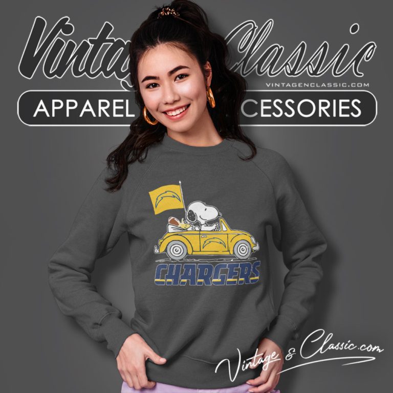 Snoopy Driving Car Los Angeles Chargers Sweatshirt 1 Snoopy Driving Car Los Angeles Chargers Sweatshirt 1
