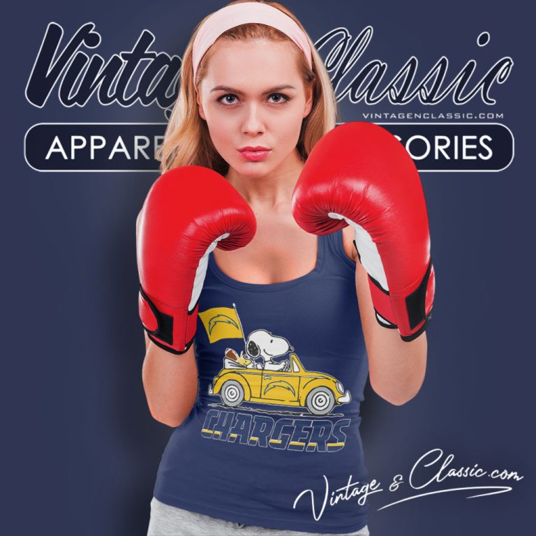 Snoopy Driving Car Los Angeles Chargers Tank Top Racerback 1 Snoopy Driving Car Los Angeles Chargers Tank Top Racerback 1