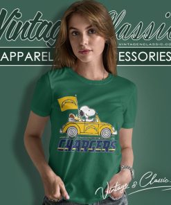 Snoopy Driving Car Los Angeles Chargers Women T Shirt 1
