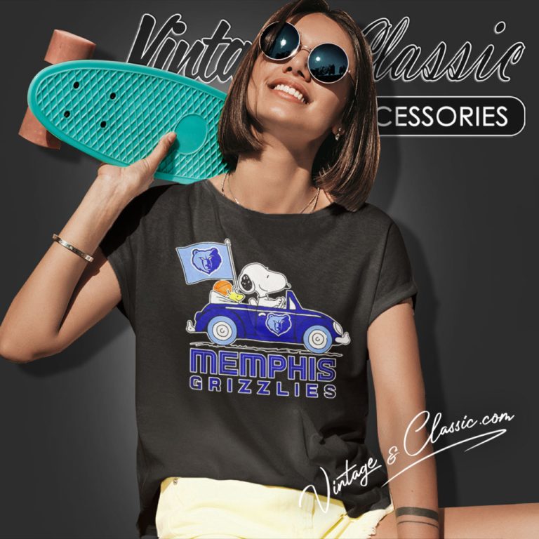 Snoopy Driving Car Memphis Grizzlies Women T Shirt Snoopy Driving Car Memphis Grizzlies Women T Shirt