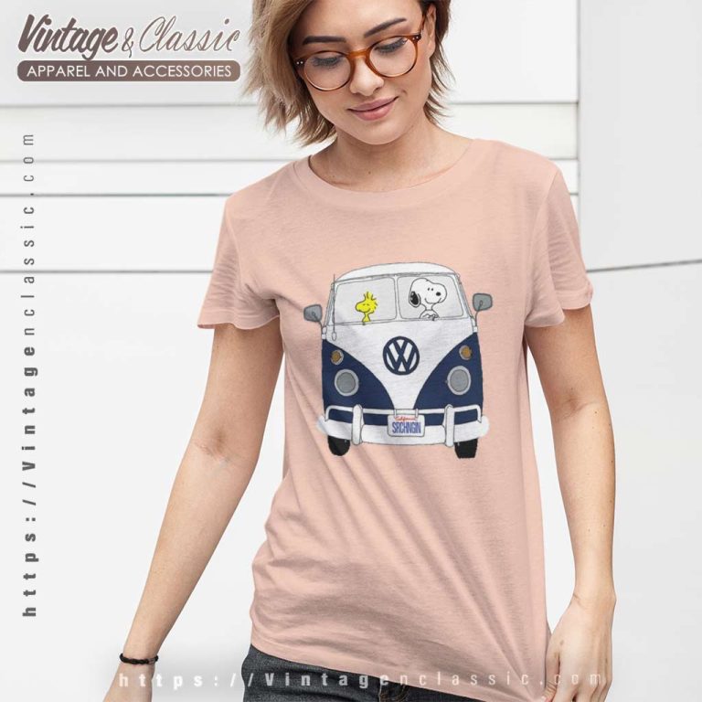 Snoopy Driving Hippie Car Volkswagen Beetle Women TShirt Snoopy Driving Hippie Car Volkswagen Beetle Women TShirt