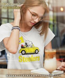 Snoopy Driving Volkswagen Pittsburgh Steelers Shirt 7 Snoopy Driving Volkswagen Pittsburgh Steelers Women TShirt