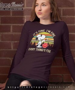 Snoopy Dungeons And Dragons Its Fine Im Fine Everythings Fine Long Sleeve Tee