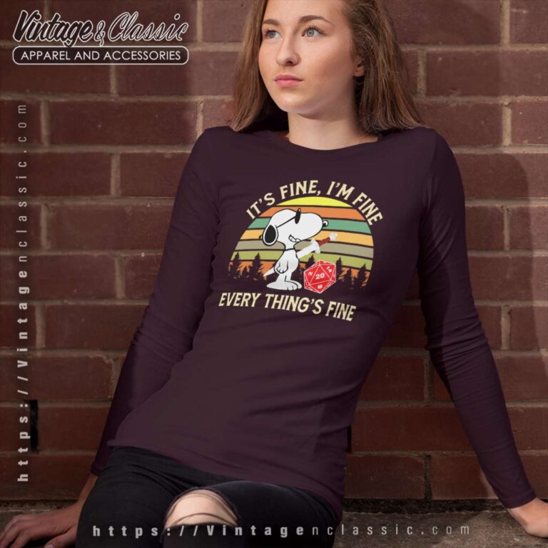 Snoopy Dungeons And Dragons Its Fine Im Fine Everythings Fine Long Sleeve Tee Snoopy Dungeons And Dragons Its Fine Im Fine Everythings Fine Long Sleeve Tee