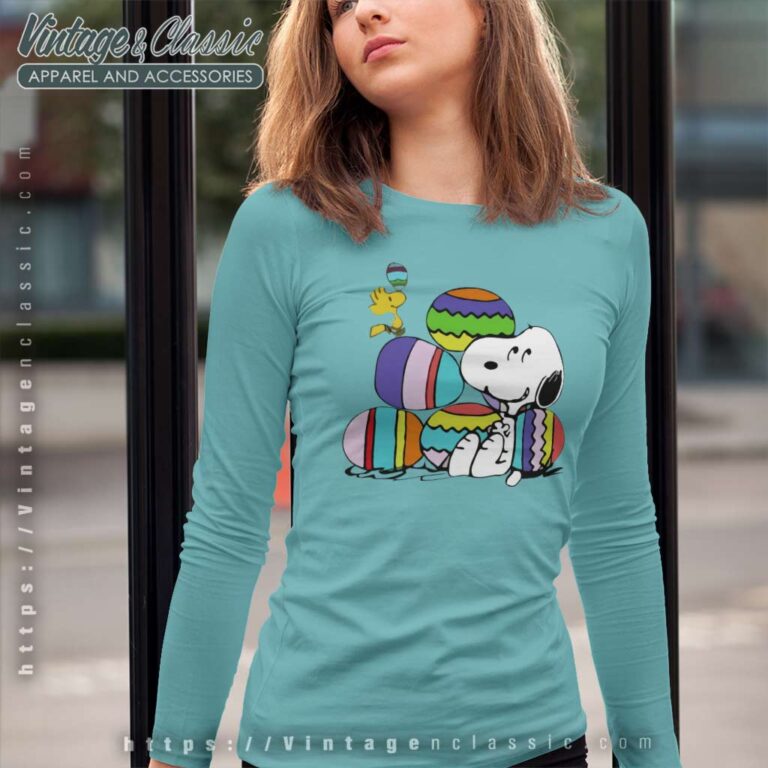 Snoopy Egg Happy Easter Day Long Sleeve Tee Snoopy Egg Happy Easter Day Long Sleeve Tee