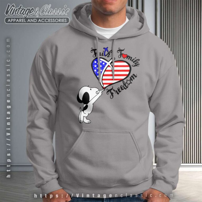 Snoopy Faith Family Freedom Heart American Flag Hoodie Snoopy Faith Family Freedom Heart American Flag Hoodie