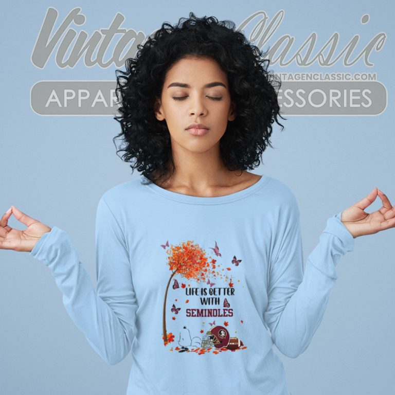 Snoopy Fall Life Is Better With Florida State Seminoles Long Sleeve Tee Snoopy Fall Life Is Better With Florida State Seminoles Long Sleeve Tee