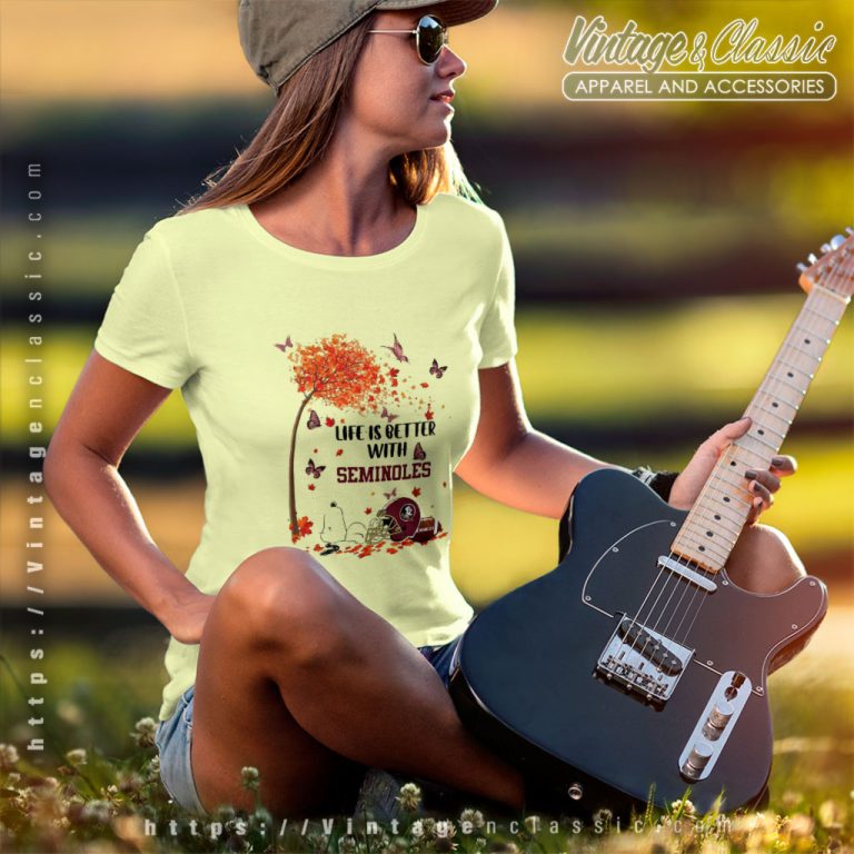 Snoopy Fall Life Is Better With Florida State Seminoles Women T Shirt Snoopy Fall Life Is Better With Florida State Seminoles Women T Shirt