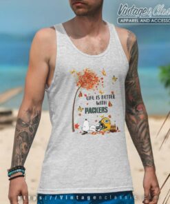 Snoopy Fall Life Is Better With Green Bay Packers Shirt 4 Snoopy Fall Life Is Better With Green Bay Packers Tank Top Racerback
