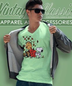 Snoopy Fall Thanksgiving Day V Neck TShirt