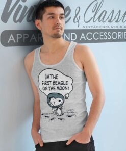 Snoopy First Beagle On The Moon Tank Top Racerback
