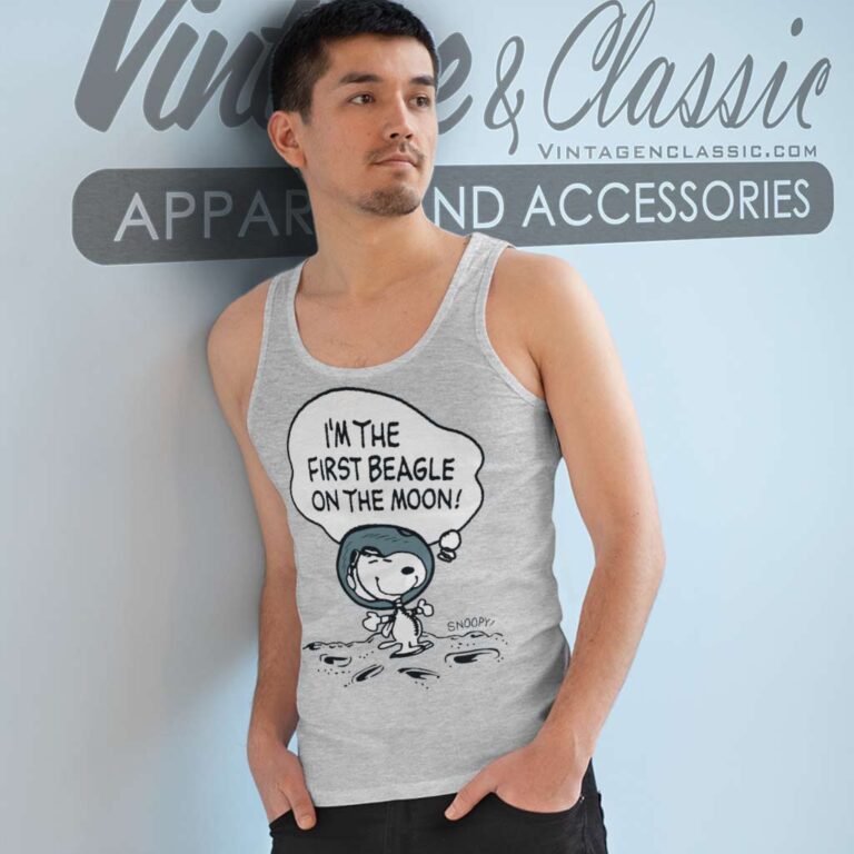 Snoopy First Beagle On The Moon Tank Top Racerback Snoopy First Beagle On The Moon Tank Top Racerback