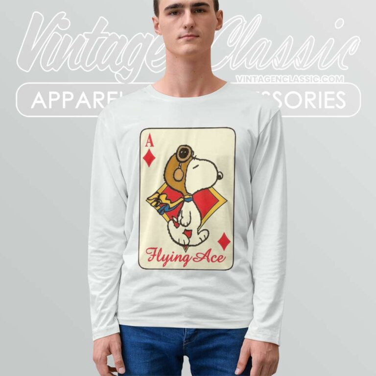 Snoopy Flying Ace Card Long Sleeve Tee Snoopy Flying Ace Card Long Sleeve Tee