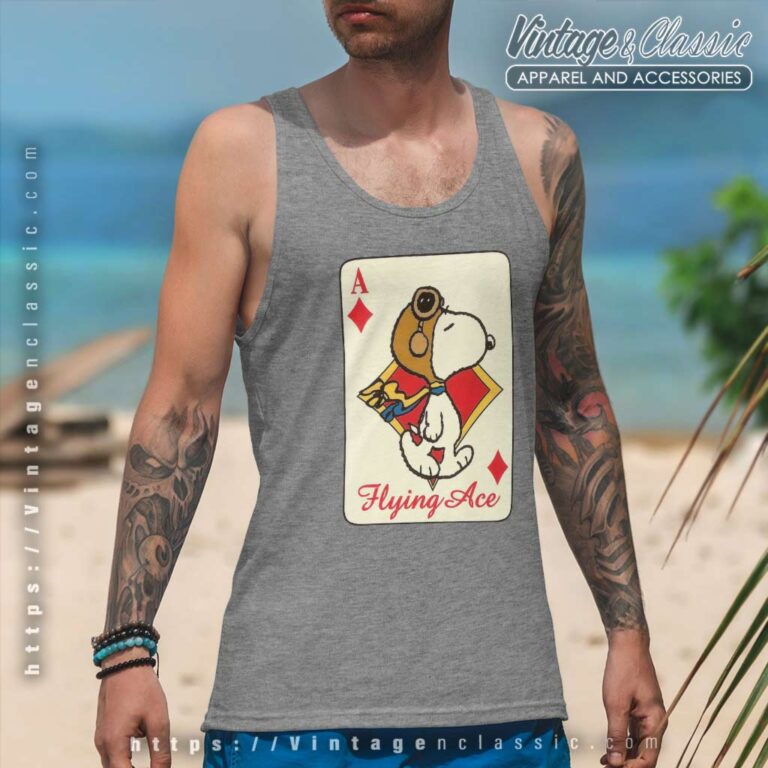 Snoopy Flying Ace Card Tank Top Racerback Snoopy Flying Ace Card Tank Top Racerback