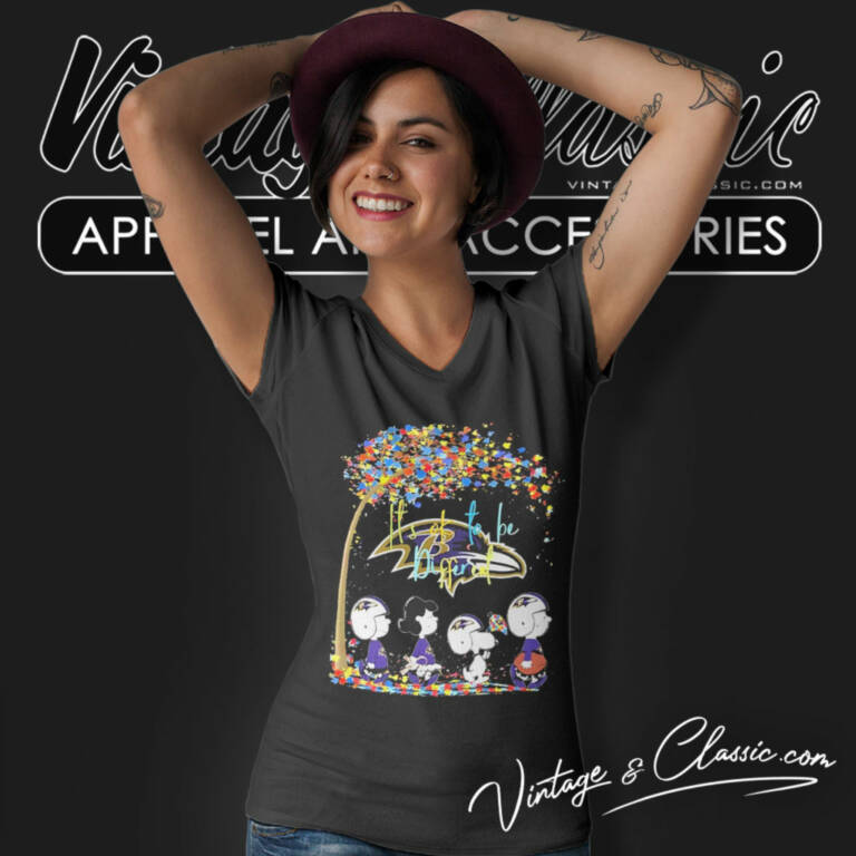 Snoopy Friend Its Ok To Be Different Ravens V Neck TShirt Snoopy Friend Its Ok To Be Different Ravens V Neck TShirt