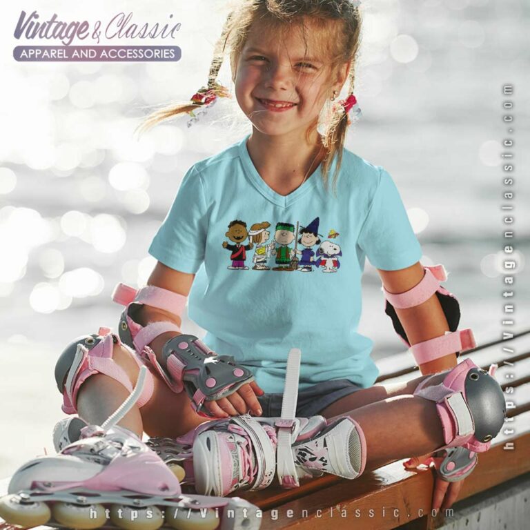 Snoopy Friends Halloween Shirt Peanuts Gang kids Vneck Snoopy Friends Halloween Shirt Peanuts Gang kids Vneck