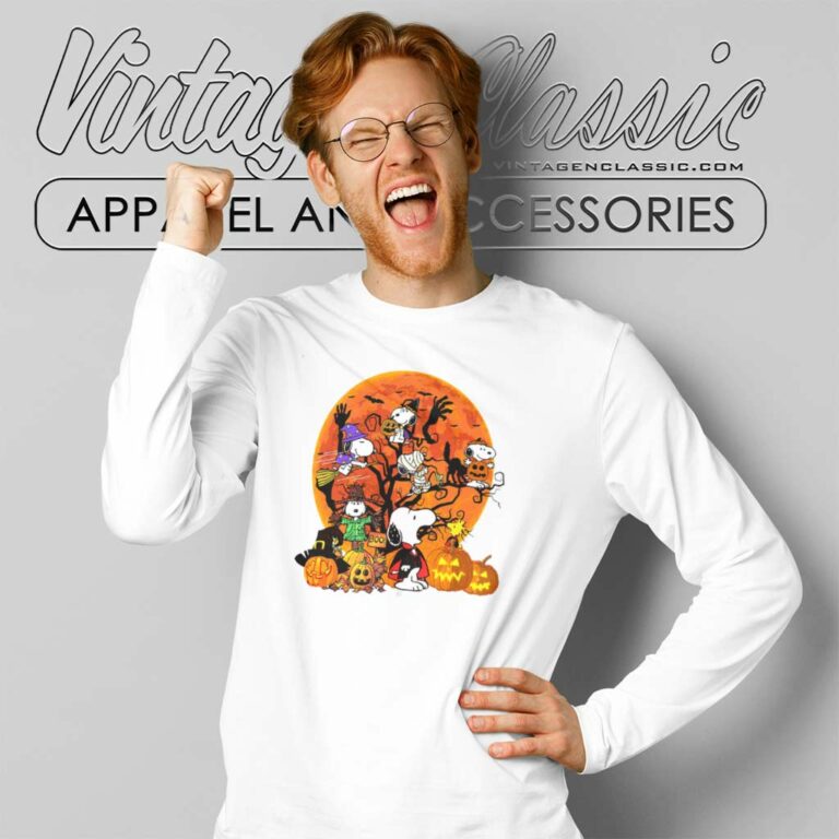 Snoopy Friends Halloween Shirt Trick Or Treat Long Sleeve Tee Snoopy Friends Halloween Shirt Trick Or Treat Long Sleeve Tee