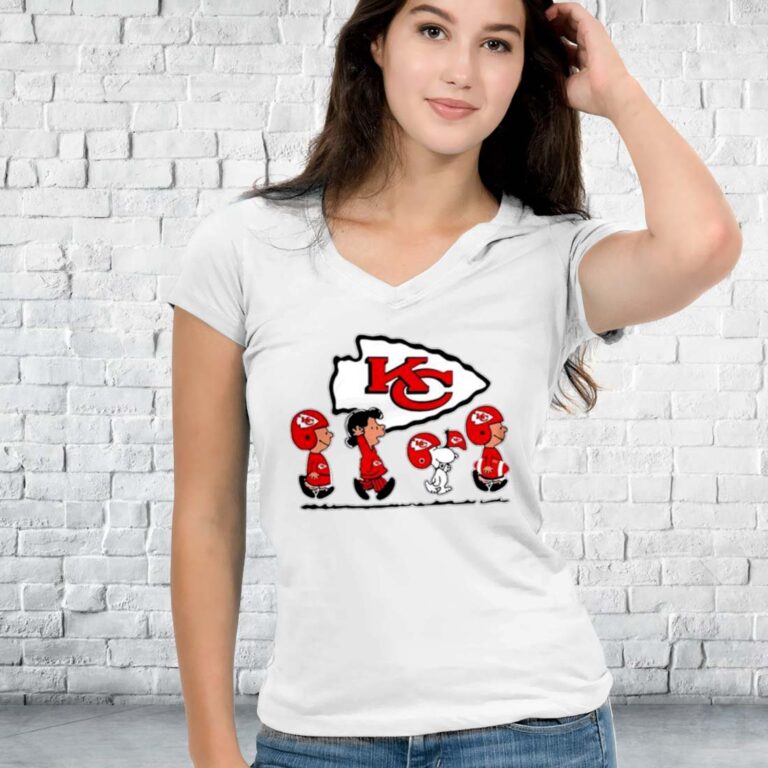 Snoopy Friends Kansas City Chiefs Super Bowl LVII Vneck Snoopy Friends Kansas City Chiefs Super Bowl LVII Vneck