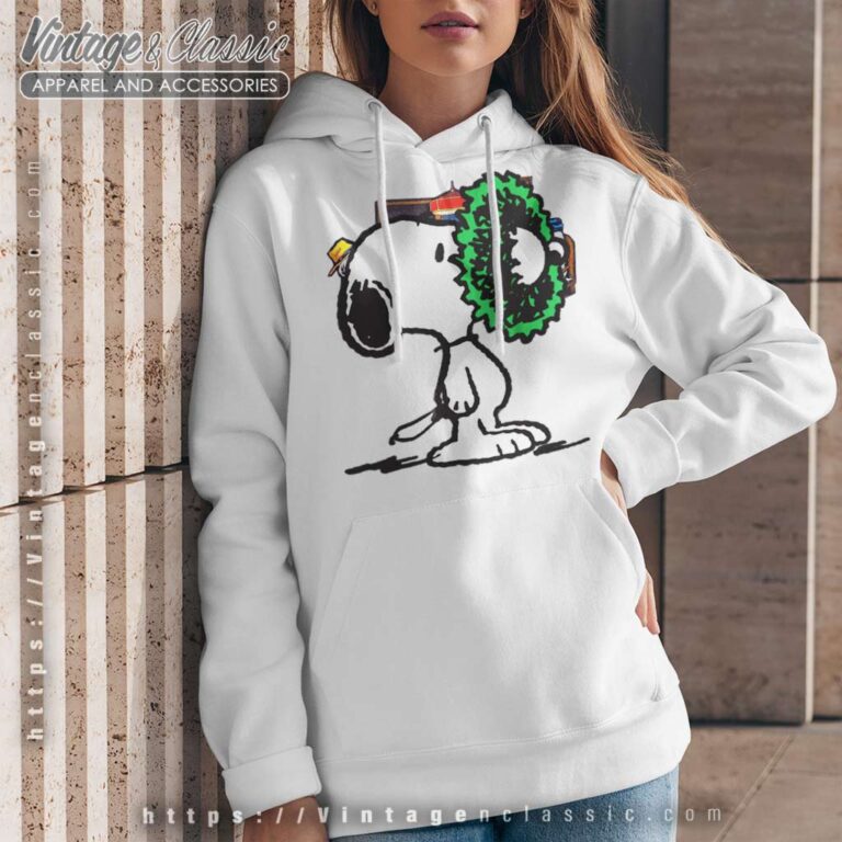 Snoopy Funny Christmas Holiday Wreath Hoodie Snoopy Funny Christmas Holiday Wreath Hoodie