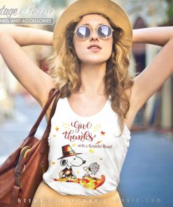 Snoopy Give Thanks With A Grateful Heart Tank Top Racerback
