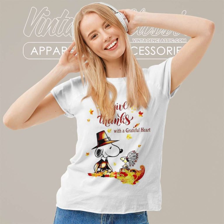 Snoopy Give Thanks With A Grateful Heart Women TShirt Snoopy Give Thanks With A Grateful Heart Women TShirt
