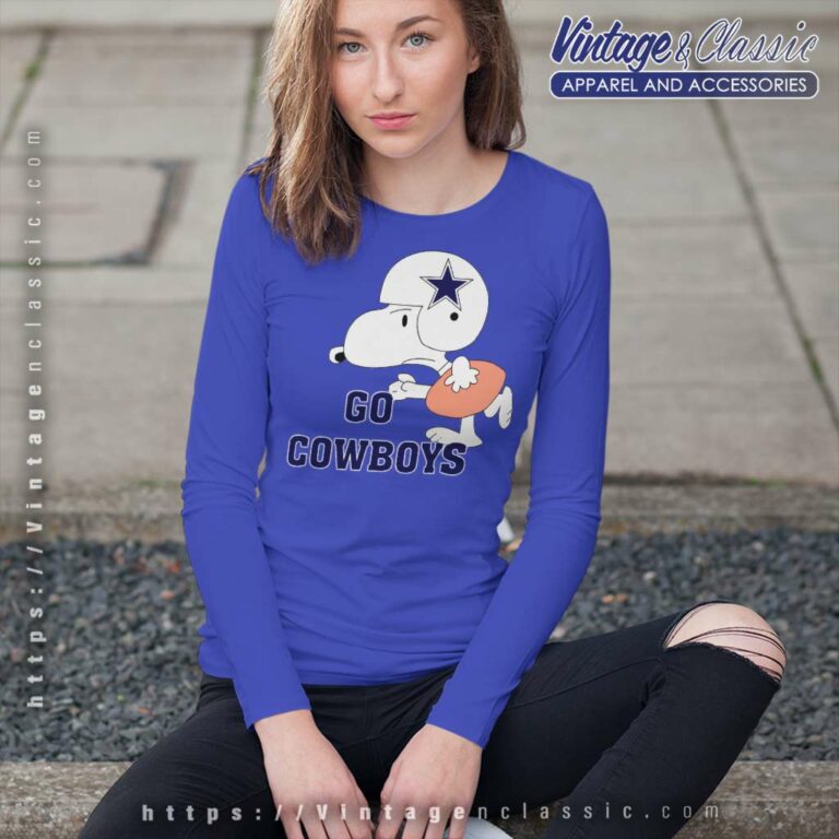 Snoopy Go Dallas Cowboys Long Sleeve Tee Snoopy Go Dallas Cowboys Long Sleeve Tee