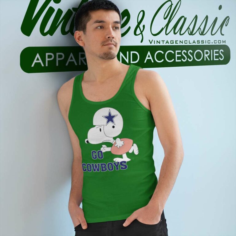Snoopy Go Dallas Cowboys Tank Top Racerback Snoopy Go Dallas Cowboys Tank Top Racerback