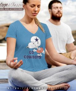 Snoopy Go Dallas Cowboys V Neck TShirt