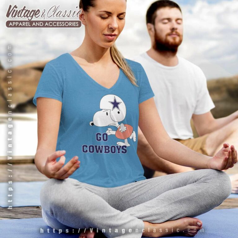 Snoopy Go Dallas Cowboys V Neck TShirt Snoopy Go Dallas Cowboys V Neck TShirt