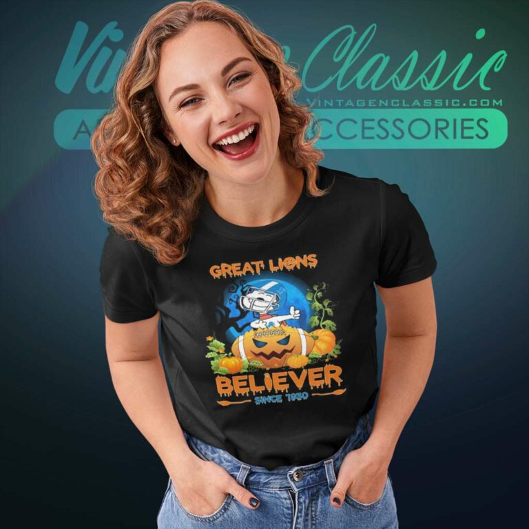 Snoopy Great Detroit Lions Believer Since 1930 Halloween Women TShirt Snoopy Great Detroit Lions Believer Since 1930 Halloween Women TShirt