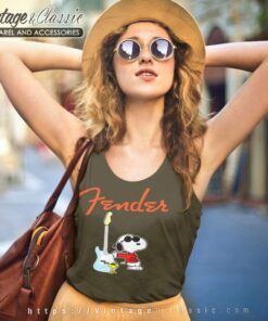 Snoopy Guitar Player Fender Tank Top Racerback