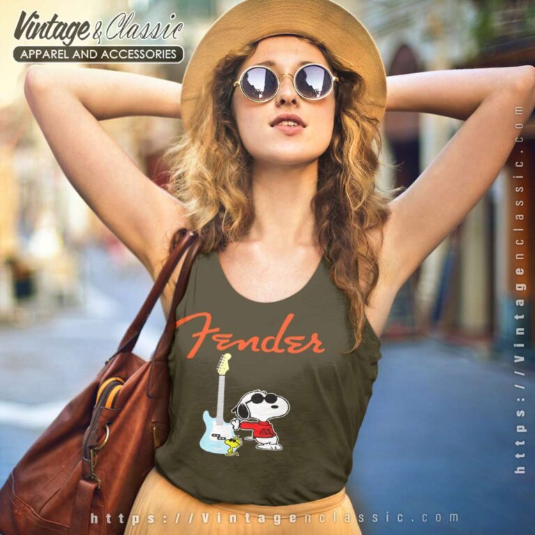 Snoopy Guitar Player Fender Tank Top Racerback Snoopy Guitar Player Fender Tank Top Racerback