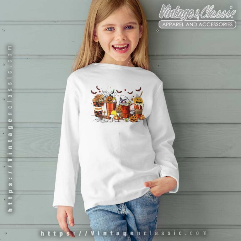 Snoopy Halloween Coffee Shirt Pumpkin kids Longsleeves Snoopy Halloween Coffee Shirt Pumpkin kids Longsleeves