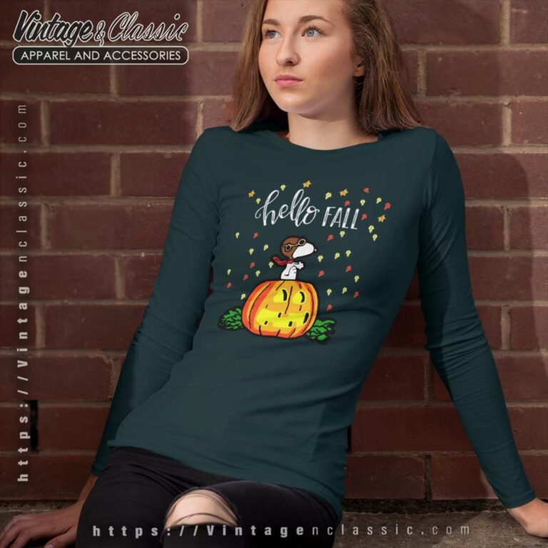 Snoopy Halloween Hello Fall Long Sleeve Tee Snoopy Halloween Hello Fall Long Sleeve Tee