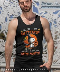 Snoopy Halloween Shirt Buckle Up Buttercup Tank Top Racerback